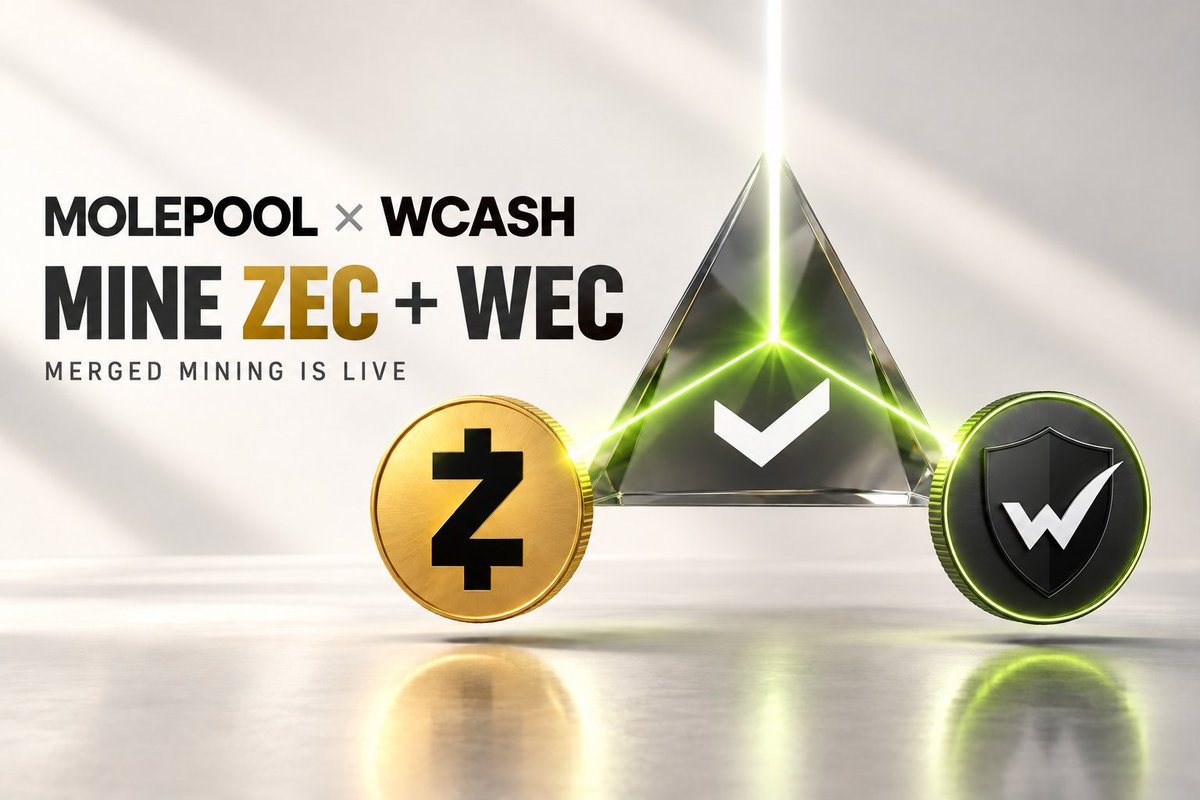 WcashProject's tweet photo. Molepool has launched zcash:native + $WEC merged mining.

This is important for Wcash: miners now have a second independent public pool alongside ZecWec.

Thank you, @MOLEPOOL1, for building and launching the integration. 🐺 https://t.co/o6bl1XA3Oj