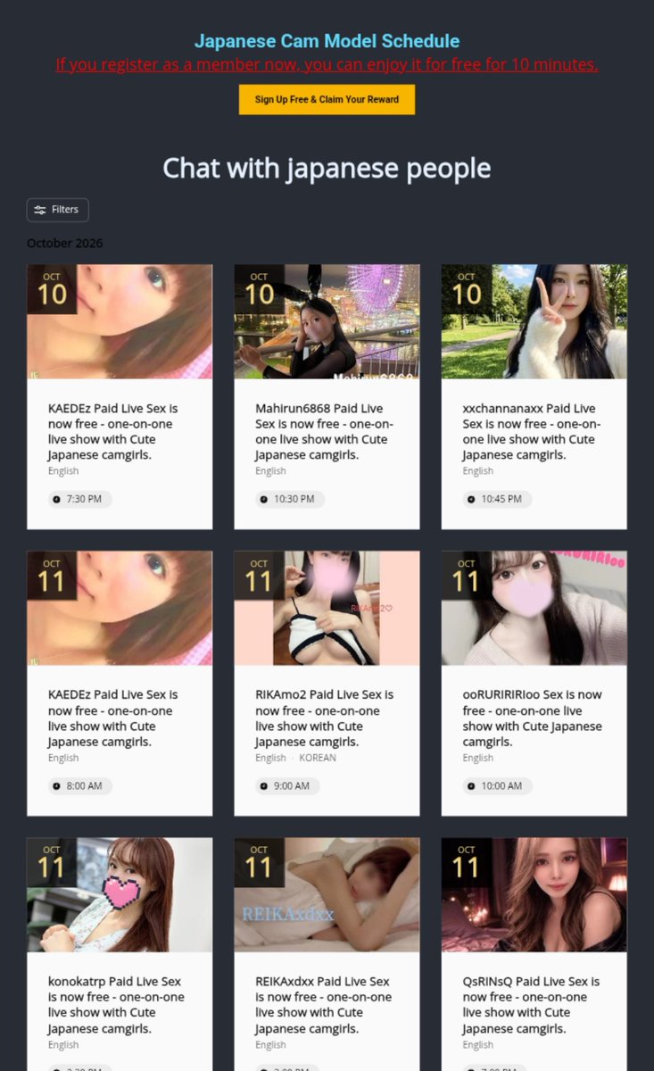 hZLF67g9hx64556's tweet photo. Japanese Live Chat for English Speakers.
Performer Schedule update.
Choose from hundreds of amateur Japanese camgirls - try now for free!
#Stripchat
#DXLIVE
#livechat
#PleaseRT
https://t.co/Crq5SdLLrg https://t.co/ARTioGIHk2