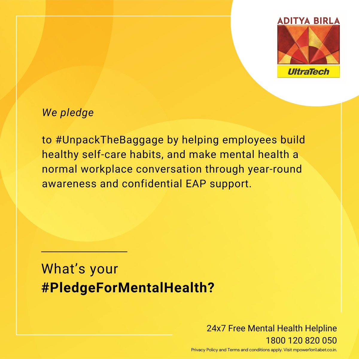 UltraTechCement's tweet photo. We urge you to do your bit, #PledgeForMentalHealth, and tell us how you would like your organization to care for your mental well-being. 

#MentalHealthAwareness #WorldMentalHealthDay https://t.co/kS06fWXdGJ