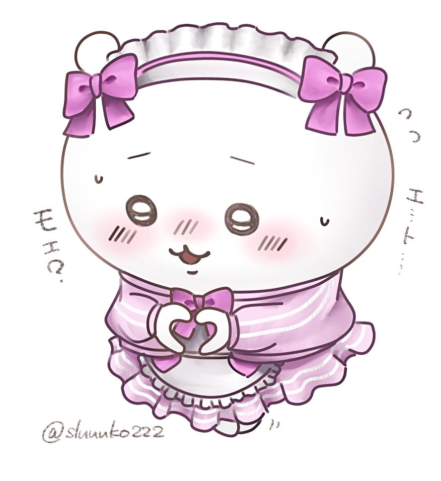 Sluuuko222's tweet photo. ジャージメイドなちいかわです🎀🐹🩷

 #ちいかわファンアート https://t.co/gOLzQFZoti