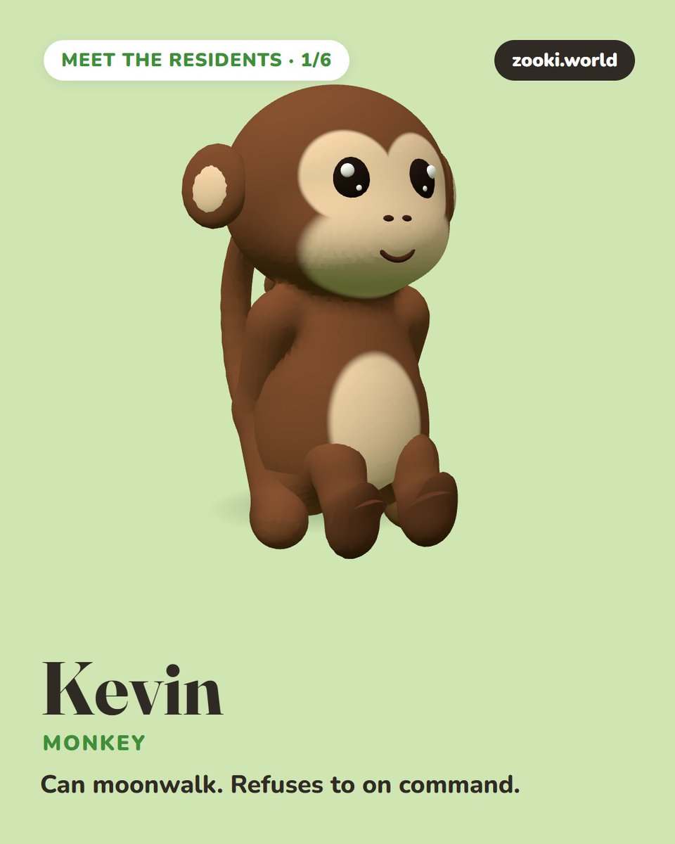 ZookiWorld's tweet photo. Meet the residents of Zooki World 🐾

Kevin can moonwalk. Dolores has never been in a hurry. Hugo is mostly asleep. Coco throws feather parties.

Who are you visiting first? https://t.co/Uh9VYbiQ4d