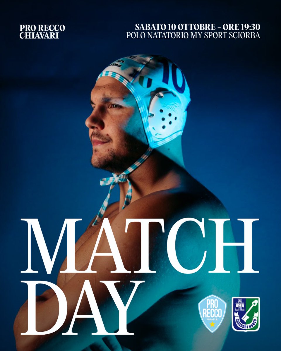 prorecco's tweet photo. 𝗢𝗚𝗚𝗜 𝗚𝗜𝗢𝗖𝗔 𝗟𝗔 𝗣𝗥𝗢 𝗥𝗘𝗖𝗖𝗢 🙌

🇮🇹 Serie A1
🆚 Chiavari
⌚️ 19:30
📍 Polo Natatorio My Sport Sciorba
📺 https://t.co/Laxvr8l5SB https://t.co/CQeH8w6eIM