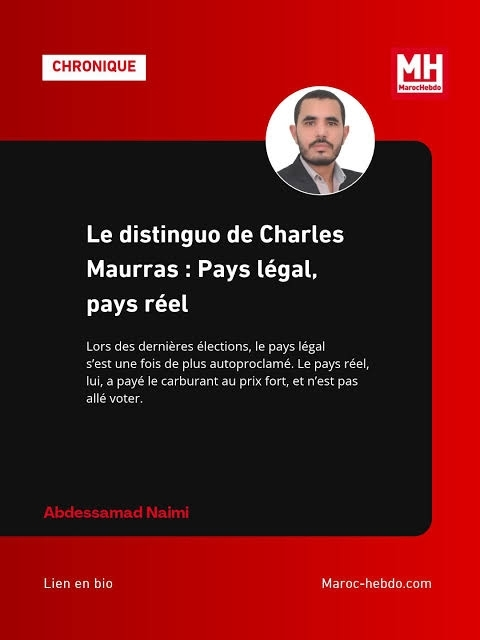 AFRoyaliste's tweet photo. Le distinguo de Charles Maurras : Pays légal, pays réel, par Abdessamad Naimi (dans Maroc Hebdo) https://t.co/Ms2bNBZqbg https://t.co/cBO2WQda4G