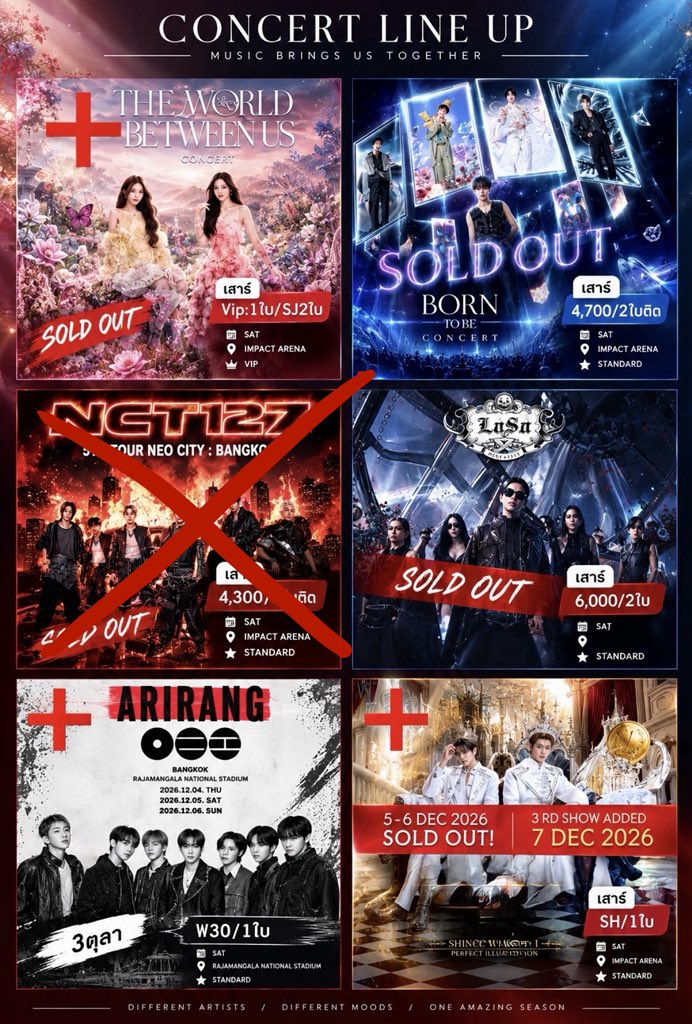 Natpimka's tweet photo. หาบัตรคอนเสิร์ตไหนอยู่ ทักได้น๊า 
#BTS_WORLDTOUR_BANGKOK 
#LINGORMCONCERT
#WilliamEstConcert 
#NuNew2ndConcert 
#LOSO30TH #นานเท่าไรก็รอ https://t.co/M8rwS5KEJV