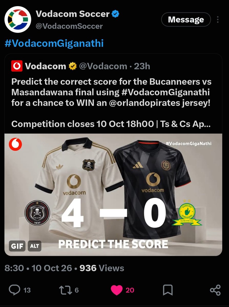 Pat_M_A1's tweet photo. @VodacomSoccer https://t.co/stYPHx4zXn