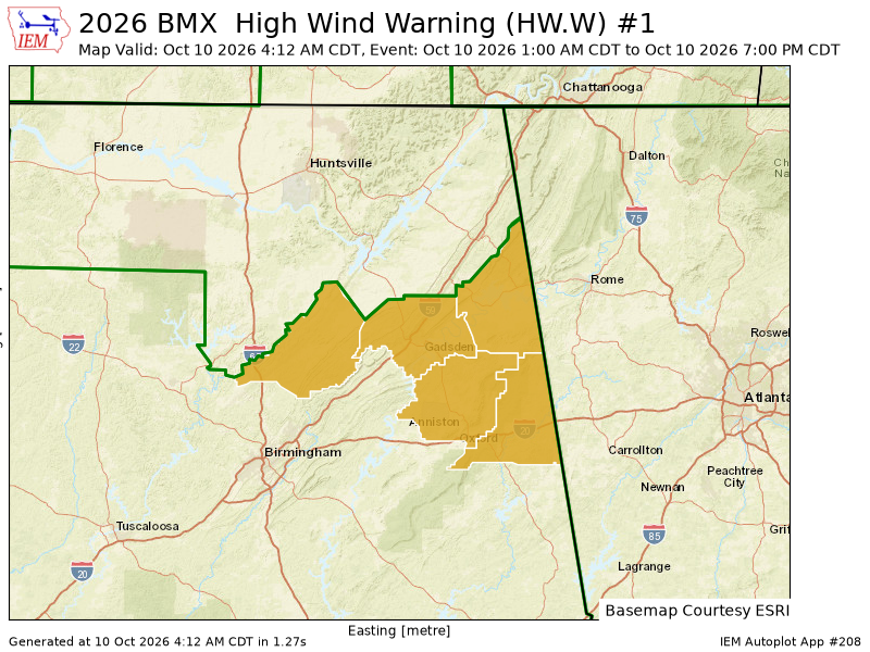 MolleeStarr's tweet photo. BMX extends time of High Wind Warning for Blount, Calhoun, Cherokee, Cleburne, Etowah [AL] till Oct 10, 7:00 PM CDT https://t.co/fA8am7Rc58 https://t.co/C41kfQpQYY