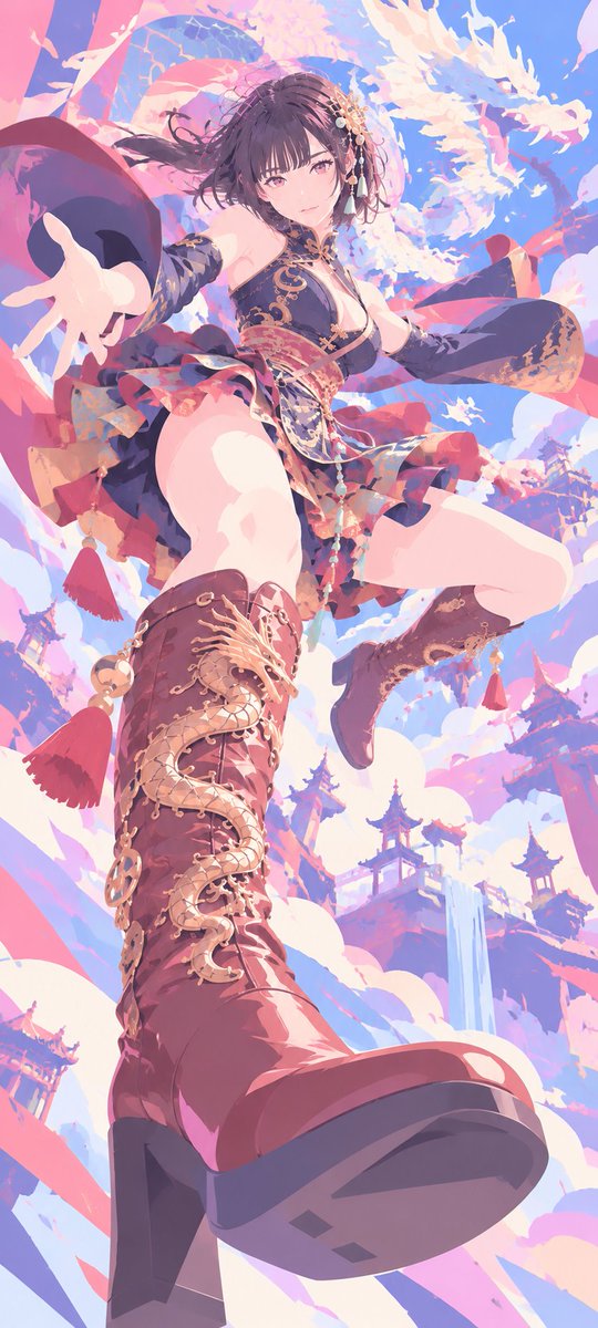 Suzuna_AI_girls's tweet photo. 今日はドラゴンチャイナコーデの紹介です🔔💕
#BellEchoArt

⏬️衣装プロンプトはリプライに♪ https://t.co/jU8WzUTKLq