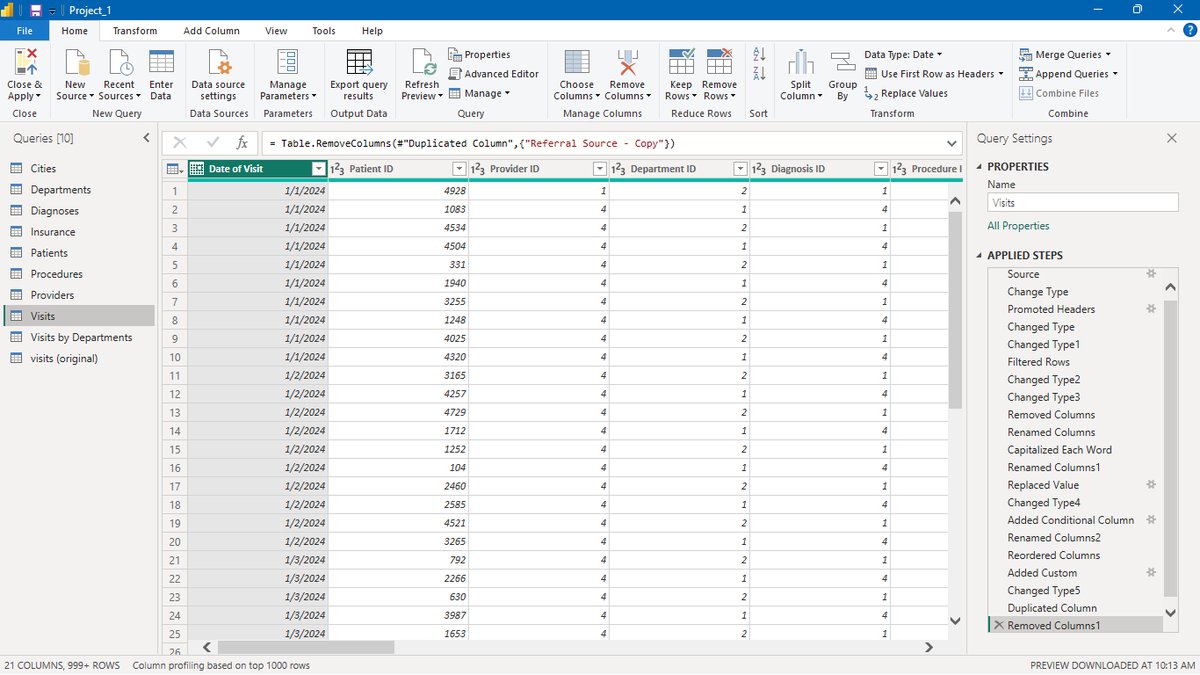 AY_MARV01's tweet photo. my week on Power BI,  used Power Query to import and clean data, also created new columns. thanks #TDI,
@TDataImmersed,
@DabereNnamnai, 
@JudeRaji_,
@MSPowerBI 
#TDI #PowerBI #PowerQuery #DataAnalytics #DataCleaning https://t.co/IpCDsw8IgU