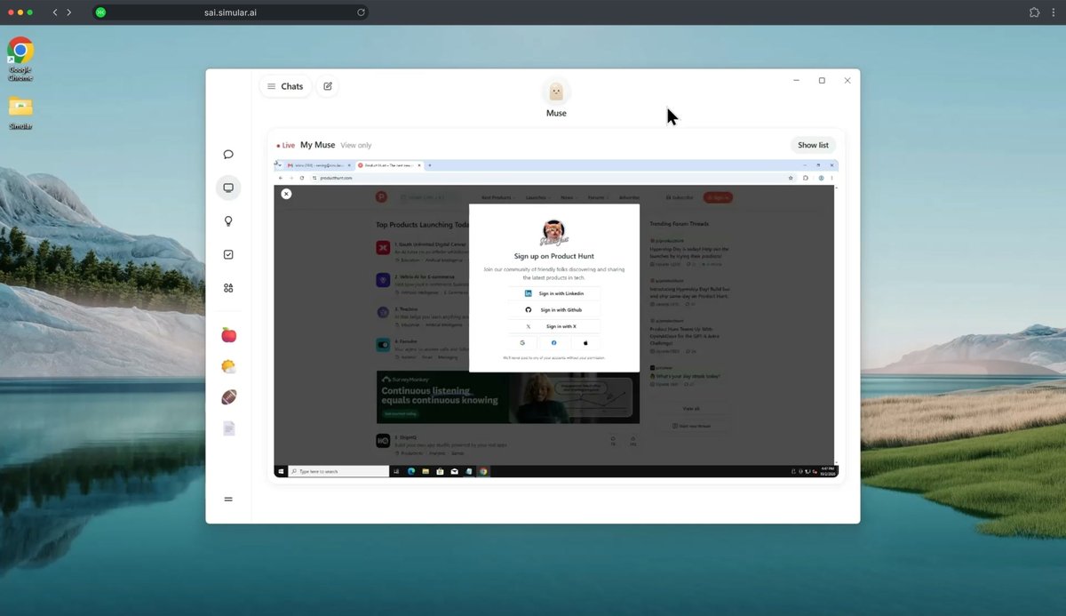 zx3h69's tweet photo. learning in public, today's note:

the Sai API demo builds a whole agent app from one Claude Code prompt.

the app gets its own Windows machine.

you can watch it log in to Product Hunt.

it brings back the top 5 with a screenshot.

computer use as an API call. https://t.co/Hpve1oWbwH