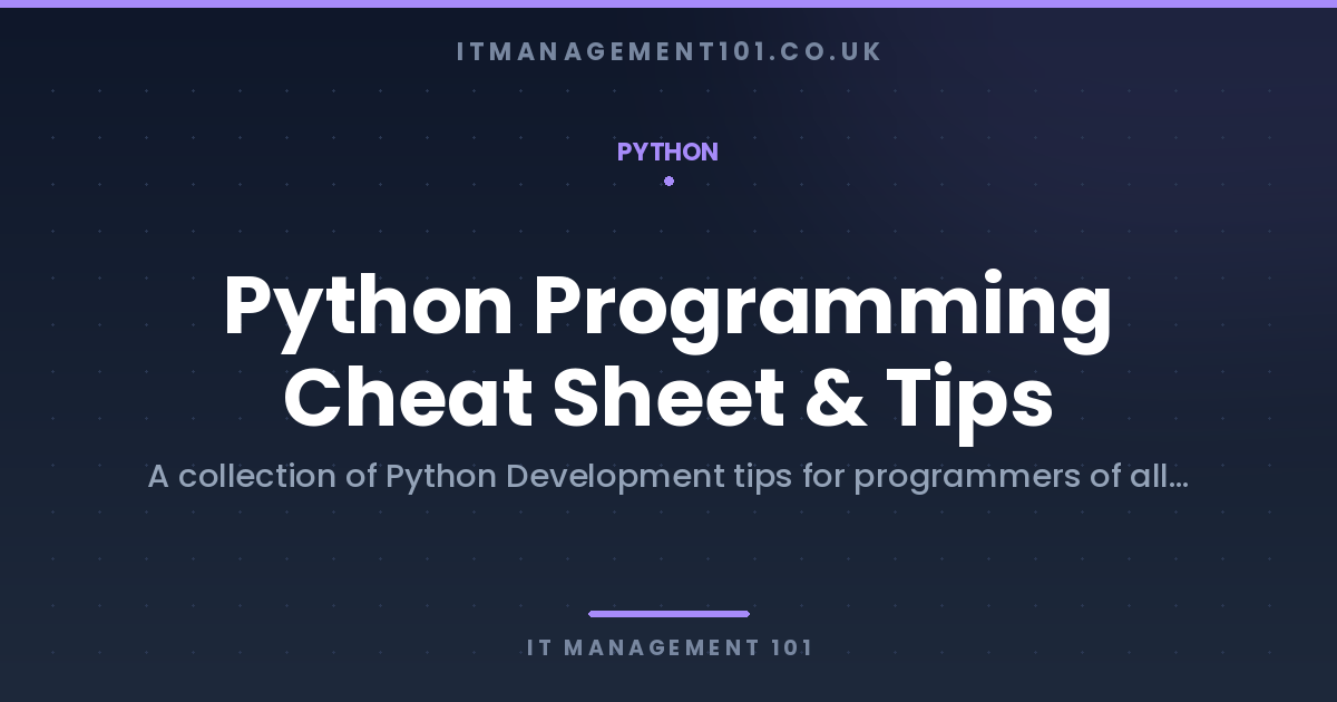 ITMAN101's tweet photo. A free printable Python cheat sheet: core Python and the GCSE Computer Science topics on one sheet, Python at work and pandas/NumPy on the other. Every snippet tested on Python 3.10 to 3.14. A4, folds to pocket size.
https://t.co/eXDQmro2BO
#Python #pandas https://t.co/S8aIL3Pb16