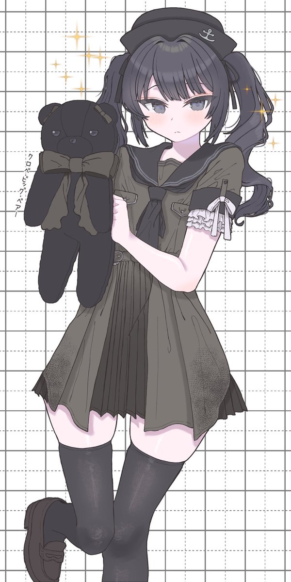 hiruandon222's tweet photo. GiGOコラボでくまさんを貰えてゴキゲンなナノカちゃんの絵です🔫 https://t.co/dDiO3GsVqJ