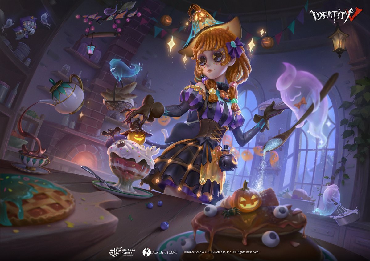 GameIdentityV's tweet photo. Dear Visitors,
Trick or Treat! 🎃
The Toy Merchant’s Halloween-themed S Costume Package, brimming with spooky details, will be available in the Shop on October 22!
Take a bite of magic and step into a sweet night! ✨
#IdentityV #Halloween https://t.co/FaNTY9QkvO