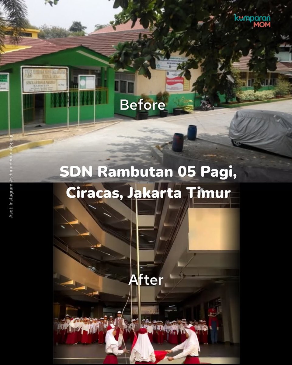 Pacinggembul22's tweet photo. Ges, liat nih beberapa BEFORE AFTER sekolah di Jakarta yang berhasil direnovasi total dalam program Sekolah Zero Net Carbon yang dicanangkan oleh ANIES BASWEDAN yang waktu itu adalah gubernur DKI Jakarta.

Kita pernah dikasih pilihan pemimpin yang aware dengan pendidikan, malah milih pemimpin yang joget-joget yang lebih mementingkan perut, koperasi dan sirkel-sirkelnya 😭😭