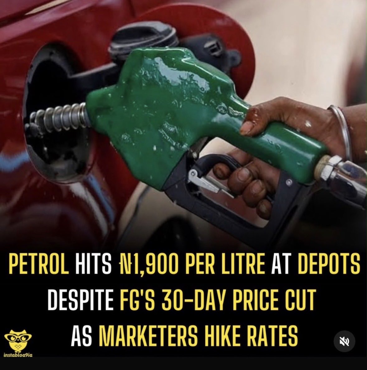 KEENNEDYY's tweet photo. PETROL HITS N1,900 PER LITRE AT DEPOTS DESPITE FC'S 30-DAY PRICE CUT
AS MARKETERS HIKE RATES.. we are all in trouble  https://t.co/j4v862scX0 https://t.co/4HlPNu3tJJ