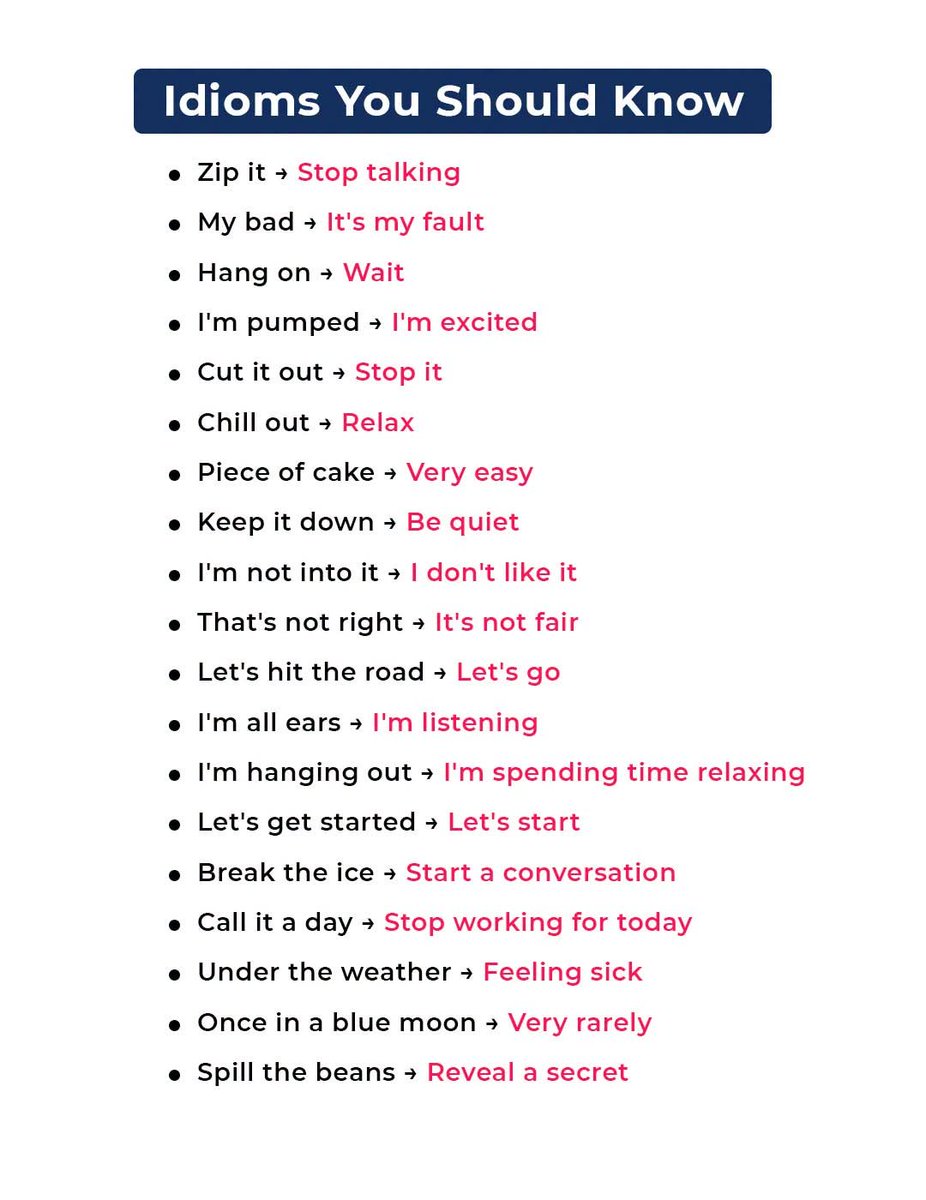 English_basic0's tweet photo. Idioms You Should Know https://t.co/9ZJvtjSiZI