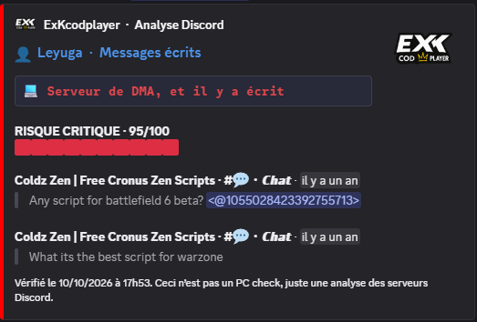 ExK_Rob_Swift's tweet photo. 🚨 Nouveau dossier !

Banni de notre Next Gen pour suspicion de triche sur PS5, ce joueur avait été défendu par sa manageuse à coups de pavés, me prenant presque pour un fou.

Aujourd’hui, on retrouve ses messages sur un serveur de scripts Cronus.

Organisateurs, vigilance ! 👀 https://t.co/X6VOonB2U5