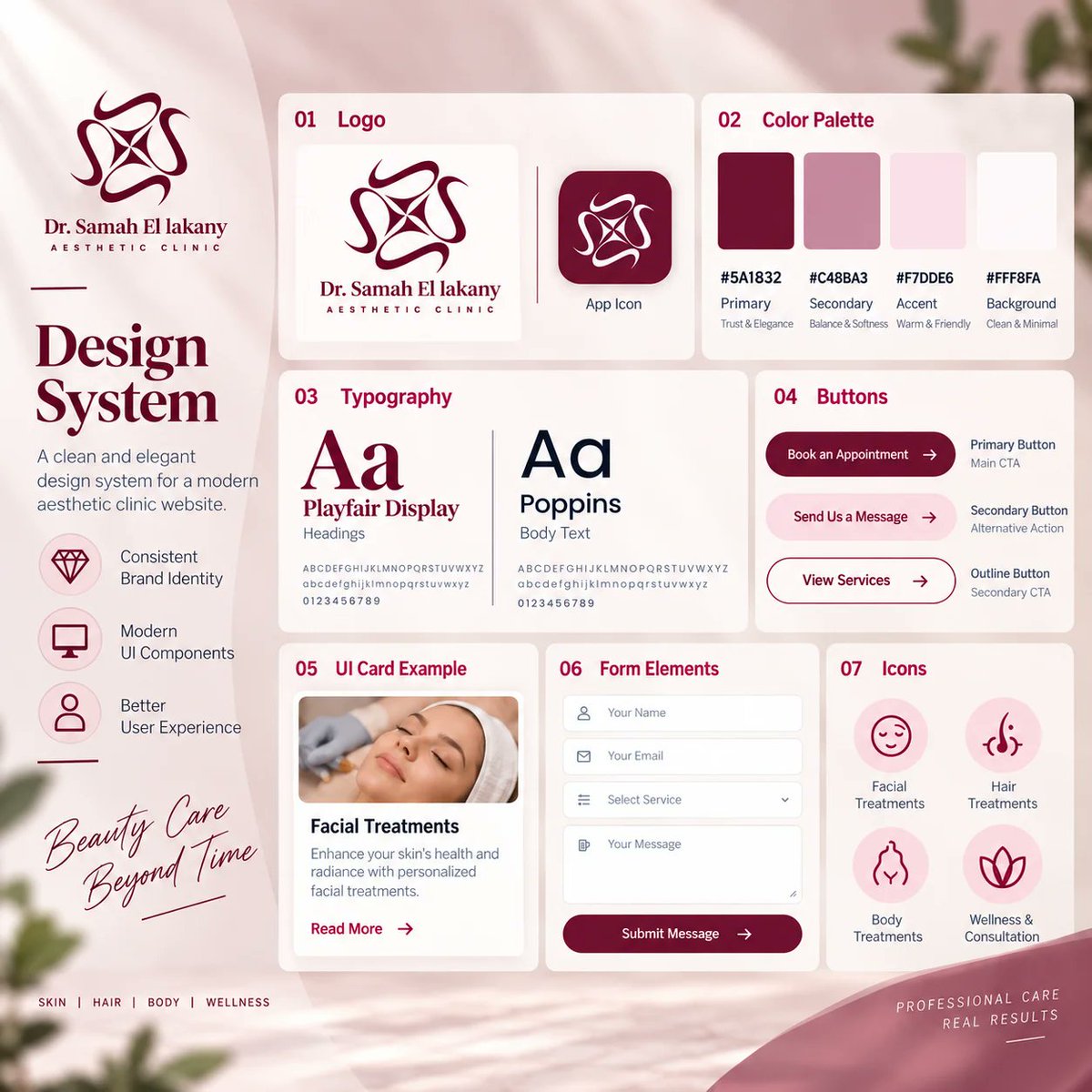 Devainer1's tweet photo. ✨ Dr. Samah El Lakany — Aesthetic Clinic Website

An elegant website designed and developed for an aesthetic clinic, featuring a refined burgundy aesthetic, intuitive UI/UX, responsive layouts.

🔗 Project: 
https://t.co/fYwuIkgpk8

#Devainer #WebDesign #UIUX #AestheticClinic https://t.co/TJRHQGObys
