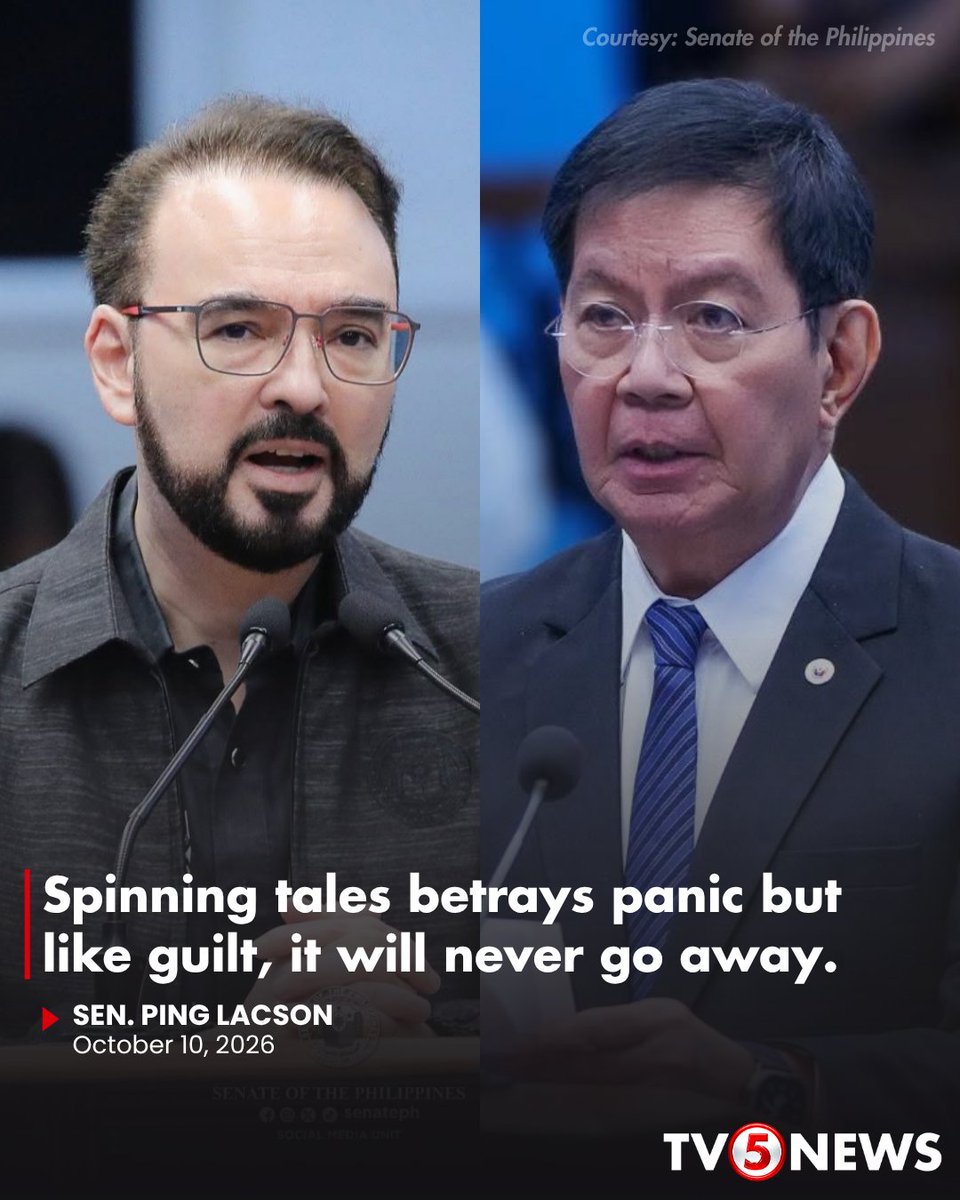 News5PH's tweet photo. TUGON NI LACSON

May patutsada si Sen. Ping Lacson matapos siyang akusahan ni Senate Minority Leader Alan Peter Cayetano ng umano’y pamimilit sa mga indibidwal upang idiin ang iba sa mga iregularidad.

Sa isang Facebook Live, ikinuwento ni Cayetano ang umano'y pagbabanta ni Lacson sa mga contractor na maaari silang maharap sa plunder charges kung tatanggi silang lumagda sa mga affidavit. 

“Sinong hindi matatakot sa plunder ngayon especially sa pinagtuturo ni Sen. Lacson?” kuwento ng Minority Leader.

Matatandaang nagsumite si Lacson ng mga ebidensya sa Office of the Ombudsman tungkol sa umano’y anomalya sa infrastructure projects sa Taguig City na kilalang balwarte ng mga Cayetano.