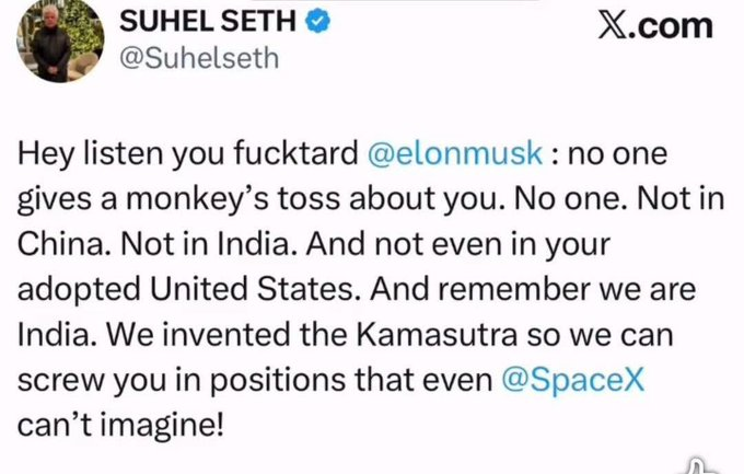 k_jsingh's tweet photo. @Suhelseth 🫡

@elonmusk @RahulGandhi 🖕 https://t.co/NQBT4U4Nrf