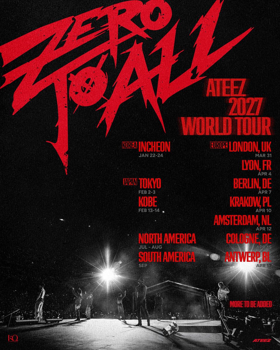 OneilyMusic's tweet photo. ATEEZ announces their 2027 world tour ‘ZERO TO ALL.’ https://t.co/ZBHRJPgjuB