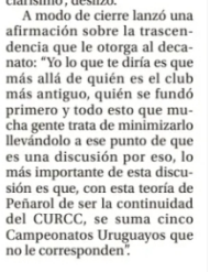 BrunoCURCC's tweet photo. En el Ovación de hoy se tocó el tema Decanato, con la postura de ambos clubes.

Y está interesante, porque por más que ya lo supiéramos, es la primera vez que dejan en claro algo: a Nacional no le interesa "conocer la verdad". Solo quiere sacarle títulos a Peñarol.

Va hilo: https://t.co/M18sSffIfI