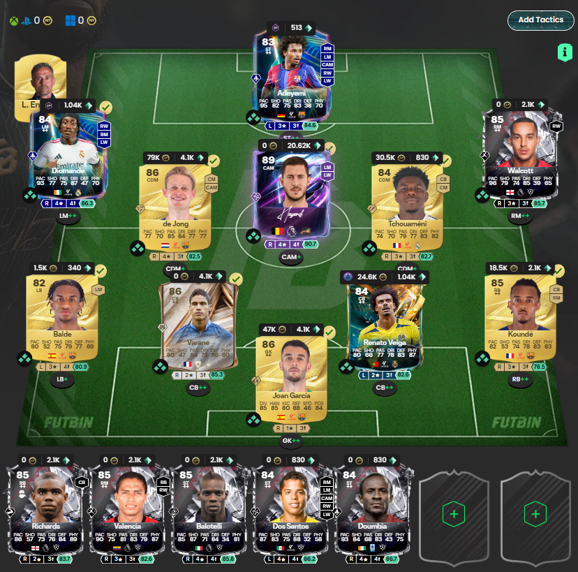 g2emilioo's tweet photo. @sergi_fut @Trading4Players Sergi, tengo 500 fichas y se me hace imposible conseguir 750 para el pato, a cual de los 5 del banquillo meterias y por quien https://t.co/NhXs3hhJxe