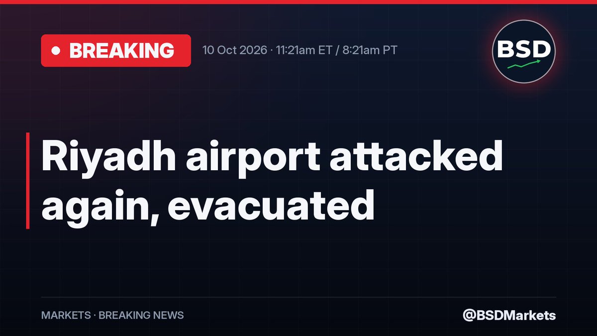 BSDMarkets's tweet photo. BREAKING: Riyadh airport attacked AGAIN and evacuated, AP officials say. Air traffic stopped. Two days after three Saudis were killed there. $USO https://t.co/PURZ4Iy5Ps