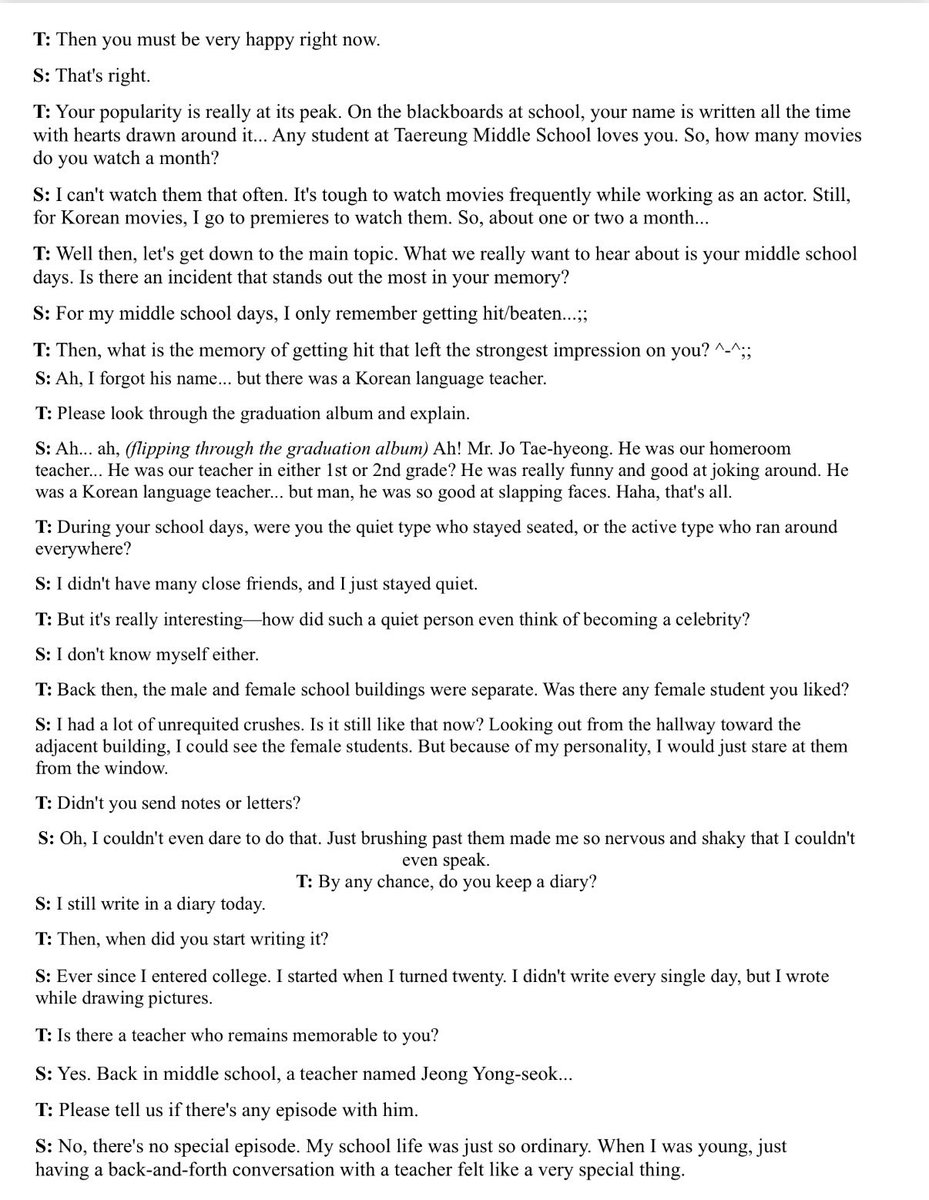 v0idryn's tweet photo. English translation(An interview he did with his middle school juniors) https://t.co/wYnvOCG7vR