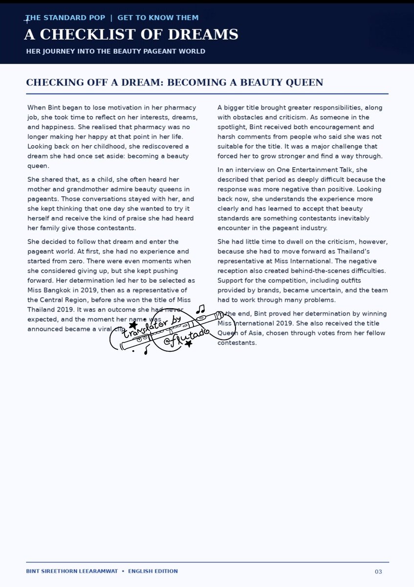 Flutado's tweet photo. English translation of THE STANDARD POP’s article on Bint Sireethorn 💙💫

#bintsireethorn 
#ไอ้ทองของแม่ครู 
#thongsbaby https://t.co/KqN3HoPBbS