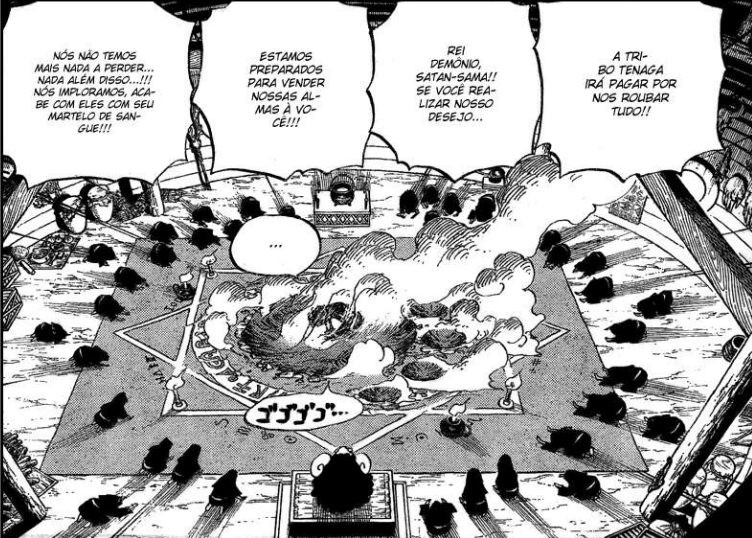 PunkRecordsLab's tweet photo. #onepiece1195 #ONEPIECE〜 #onepiece
Quando o Oda não tá nem aí pra sutileza.

Em One Piece, existe uma ilha chamada "ilha covarde", onde fica o reino de "Tocomfomettania".

Eles cansaram de rezar pra deuses os salvarem da criminalidade, então começaram a rezar pra Satan.

Quando Brook apareceu lá, eles estavam dispostos a sacrificarem vidas em troca da sua vingança contra quem os roubavam!

Brook tentou encoraja-los a lutar, mas eles não queriam isso, e voltaram a rezar para o Diabo um dia os ajudasse.

Oda nos ensina a não sermos cegos pelo ódio e injustiças a ponto de venerar o mau.