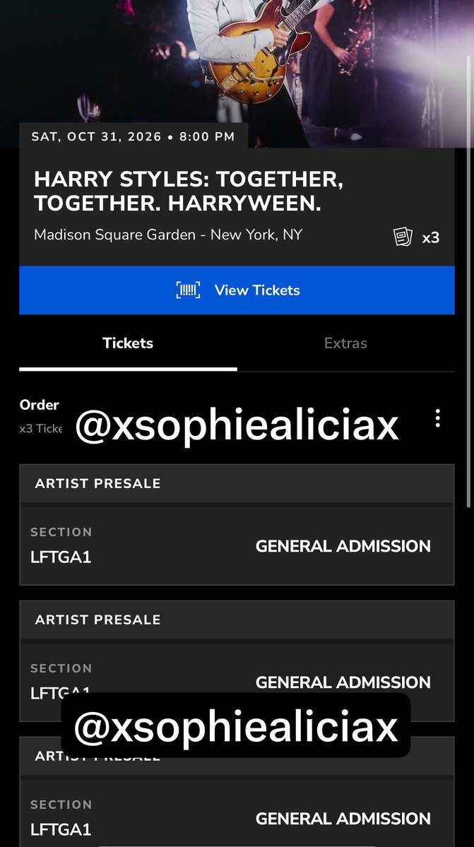 xsophiealiciax's tweet photo. hi everyone! 🫶🏼 i’m selling my harry styles / harryween ticket for oct 31st at NYC 🥹💗

happy to provide screen recordings/proof and can do the transaction over a call for extra reassurance! i also accept PayPal G&amp;S for payment! 💕 feel free to dm me if interested!! https://t.co/kekIglTJUK