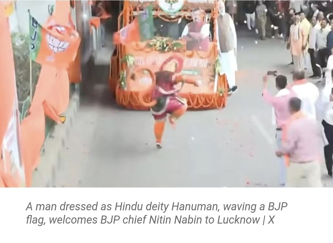 chitrapadhi's tweet photo. I am impressed  maam  @SachdevaAmita  by ur bio that u would file case against anyone who insults Sanatan Dharma

Have you filed against @NitinNabin for making caricuture of hanuman dancing in front of vehicle during a rally ? 
@DeepikaSharmaa_ 
@Adv_Anil_Mishra 
@adeep_84 https://t.co/vk3F7F6R0V