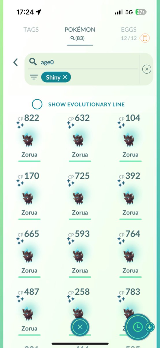 banankringlan's tweet photo. Zorua Community Day Recap:

2157 catches
83 shinies ✨
One 100% IV 💯

Rainy weather for 3 hours 🌧️🌧️😩 and bike grinded. No umbrella, but otherwise it was a good day. 

#PokemonGO #CommunityDay https://t.co/ljrT7m3JRK