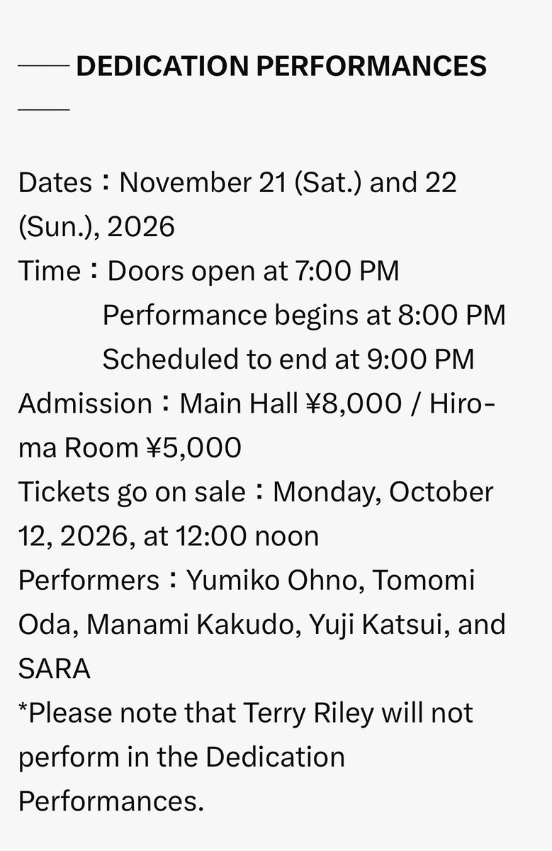TerryRiley_info's tweet photo. 秋の京都
紅葉真っ只中の
「虹の苔寺」で
Terry Rileyのイベントを開催
ॐ
会期は11月後半の2週間
ॐ
11/21と22には
SARA
大野由美子
勝井祐二
小田朋美
角銅真実
による奉納演奏もあります

チケットは
10/12正午から
下記ポストにリンクあり

宜しくお願いします https://t.co/suEsFATFWm