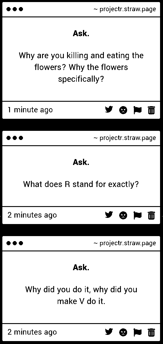 AOLMSVDLYZ's tweet photo. It is not me doing it. It is V. And he cannot answer as he is... quite busy.

R stands for something I cannot tell you.

He was hungry. I am not going to let him starve, am I? https://t.co/pAYXQAgPpy