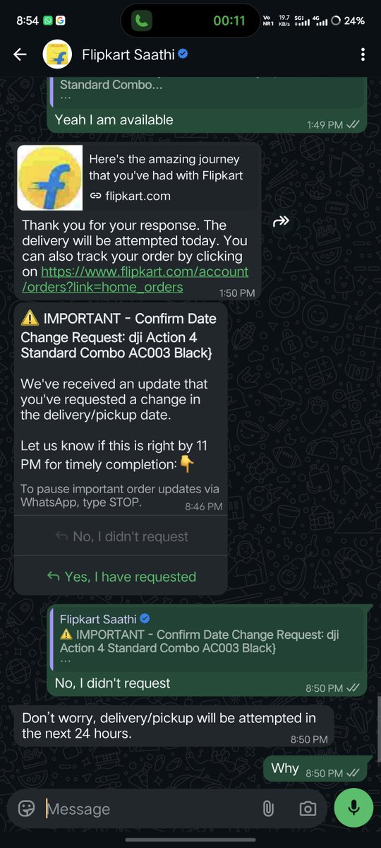 Akhil6009's tweet photo. @Flipkart @flipkartsupport @jagograhakjago 

See the fake remarks putting by delivery person and flipkart is a part of this scam. 

No support no calls just putting fake remarks

#saynotoflipkart #flipkartscam #india #scam https://t.co/YAScqXuEfa