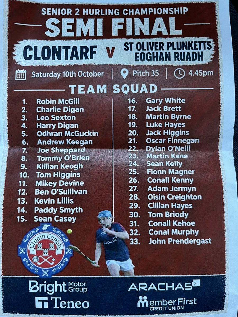 plunketts_ie's tweet photo. Senior 2 championship game about to throw in. 

One late change for Plunketts, Eoghan Byrne in for Ben McSweeney. 

Plunketts Abú ♥️💛 https://t.co/dPRQsd3fZS