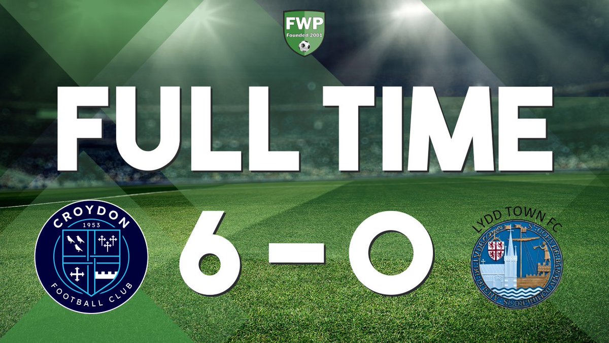 Croydon_FC's tweet photo. FULL-TIME: Croydon 6-0 Lydd Town https://t.co/IfkATIa7y2