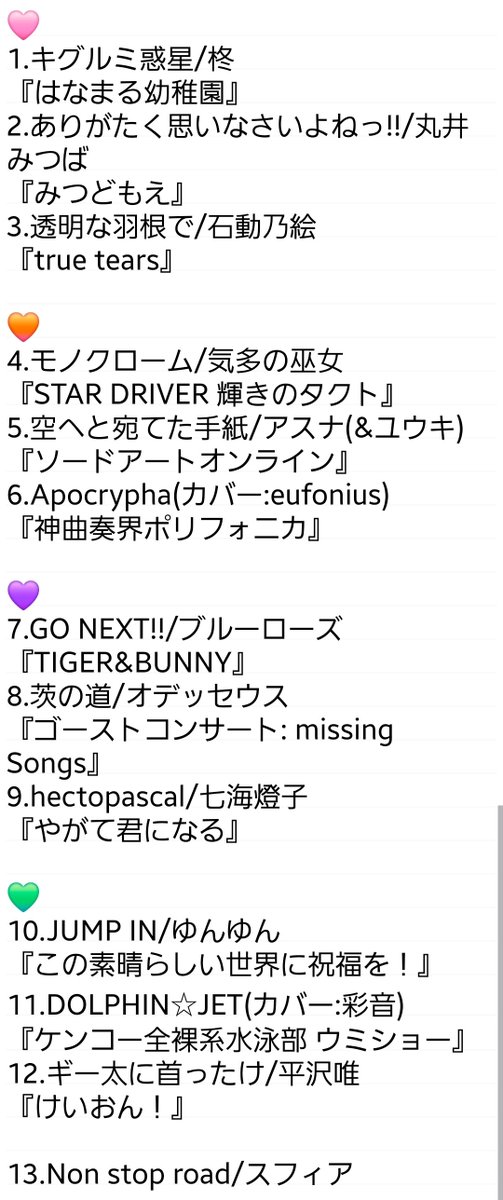 dokuromima's tweet photo. ミュージックレイン声優成人式
夜の部 セットリスト https://t.co/1jgD5CGHBd