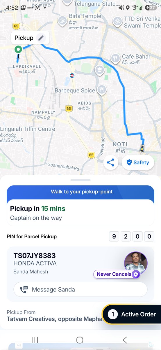 nandyalashareef's tweet photo. Bokkes rapido and he is not canceling the order or not ready to come and pick up.? And there is no customer service for rapido how safe anyone who is booking a rapido ? @rapidoapp_

#safetyconcern #rapido https://t.co/Hwmklu1yfO