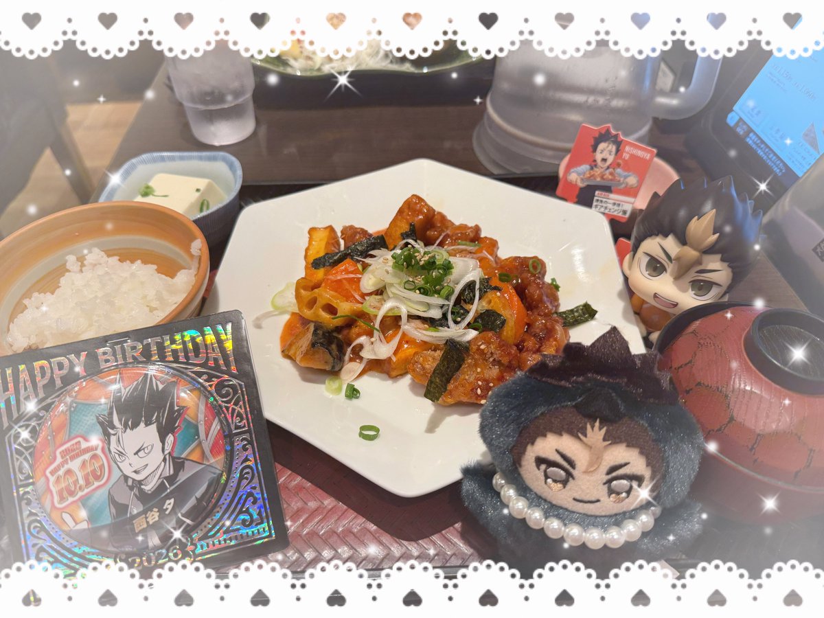 mariy_69's tweet photo. 今日はお昼にスリーコインズのポケモン行って(ほぼ枯れてたw)夜ご飯は大戸屋行ってきた〜❗️ノヤっさんお誕生日おめでとう〜❗️😻🎂写真センス無さすぎメンゴ❗️
ジャンプショップでお誕生日の缶バッジ買って、大好きなお友達と久々に遊んで人生についてあれこれお話して楽しすぎた〜😭 https://t.co/27al7Df9ux
