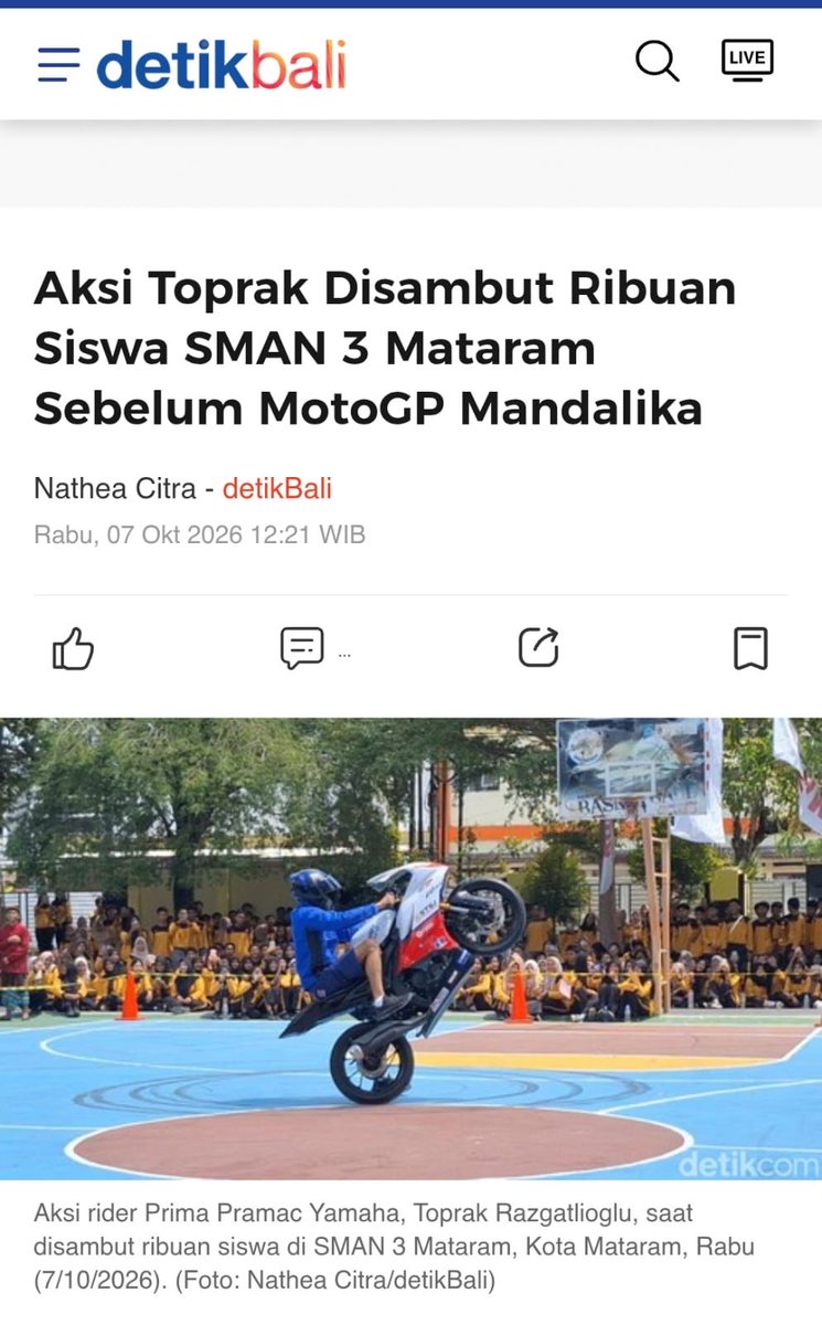 Marsidarosel's tweet photo. senang melihat semangat masyarakat ntb dalam menyambut Injourney MotoGP yang membawa banyak peluang baru. #MandalikaMendunia https://t.co/EL2m4orZ4U