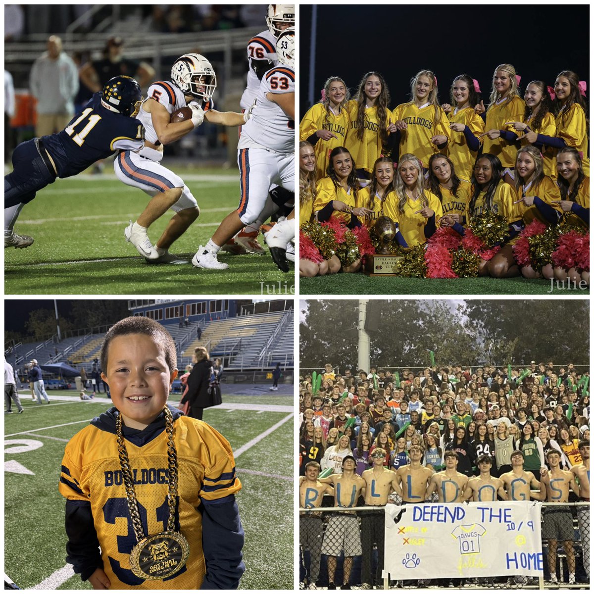 OFallsAB's tweet photo. The trophy STAYS HOME! 🏆🐾

The Bulldogs battled their way to a thrilling 42–38 victory over Berea-Midpark last night in the Battle of Bagley Road! What a game and what a night for Bulldog Nation! https://t.co/vZdiXDAVls