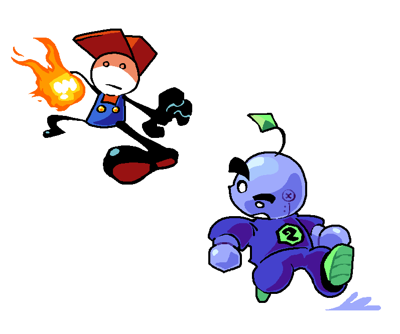 sharky1blu's tweet photo. ran out of art ideas so
beebo duking it out with red plumber
#robot64 https://t.co/T9vsln9Rwf