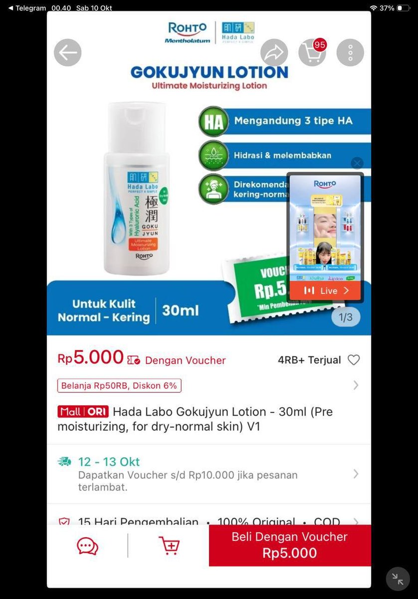 myracunide's tweet photo. WOYYYY 😭🚨 HADALABO CUMA 5 RIBUAN??? INI PROMO APA BAGI-BAGI REZEKI WOIII 😭🤏🏻
Guncang 10.10 emang nggak pernah main-main 😭💸
LIMA RIBU DOANG WOY LIMA RIBUUU!!
#HadaLabo #Promo1010 #Guncang1010 #RacunSkincare #PromoSkincare https://t.co/uejxnUYJup