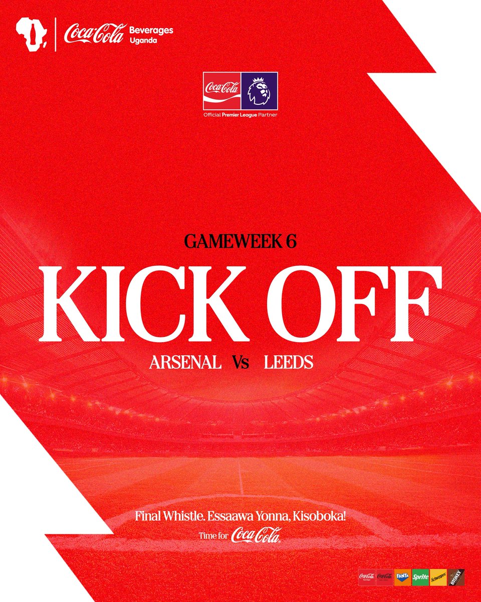 CocaColaBevUg's tweet photo. We are underway at the Emirates 🏟
Arsenal anagujayo?
#CocaCola #EssaawaYonnaKisoboka #CokeEPL https://t.co/fDbcEZcanX