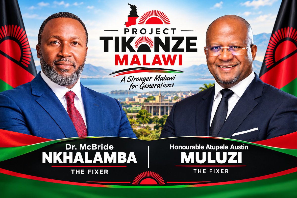 JamalKhashy's tweet photo. My fellow Malawians we know who failed us, who is failing us and who can fail us again.Malawi is orphaned and Malawi  is crippled and require people who can fix it.The Tikonze Malawi project requires  all of us,left by McBride and Atupele. Not from MCP or UDF but a new movement. https://t.co/nTogIKRcot