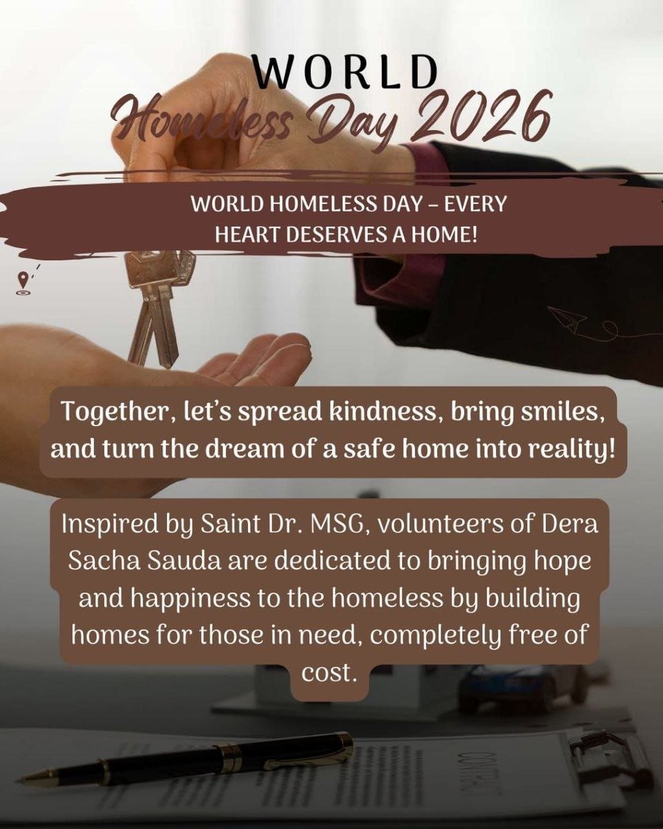 sapnaomcw's tweet photo. Everyone should have a safe roof over their head! 🏡❤️ Inspired by Saint Gurmeet Ram Rahim Singh Ji, the Homely Shelter campaign is igniting a new ray of hope in the lives of homeless families. #WorldHomelessDay https://t.co/gNPFcmvqXR