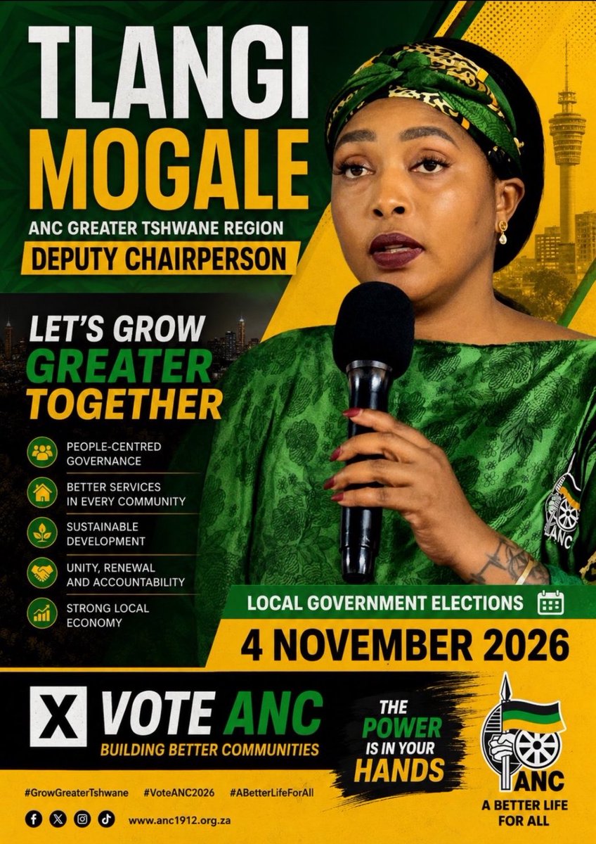 destinyzee's tweet photo. Michelle AI'Gaddafi Tlangi Mogale has reinvigorated service provision in Tshwane.

She faces all the prosecution yet stays dedicated to serving the residents of Tshwane. #TlangiMogaleForANCMayor https://t.co/vhF6pb3oyg