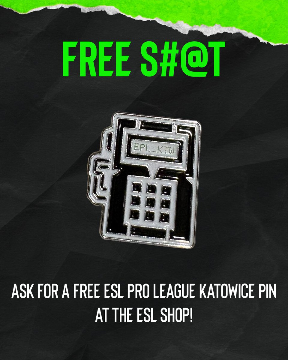 ESLCS's tweet photo. Are you at #ESLProLeague Katowice? 🤔

Come on down to the ESL Shop inside the Spodek and ask a member of staff for a FREE event pin!

Only a limited number available so make sure to get yours while they last! 👀 https://t.co/Z8lCgOM8yc
